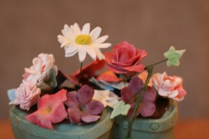Flowers for the wellies cake